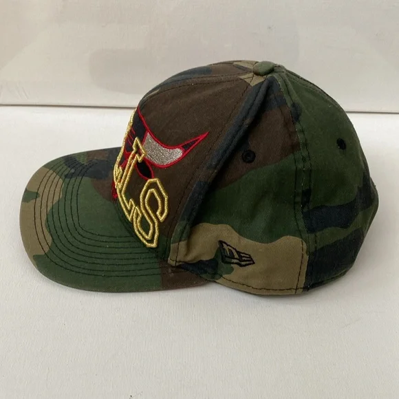 NEW ERA 9Fifty NBA Chicago Bulls GREEN CAMO Snapback Baseball Hat Cap HARDWOOD